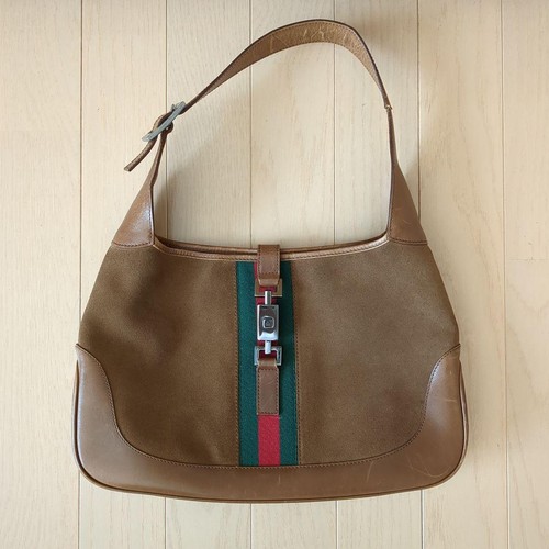 Gucci jackie web stripe suede - web,