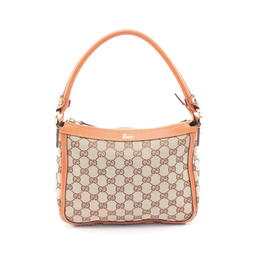 Gucci handbag brown leather - gg,