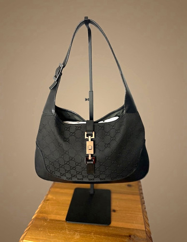 Gucci black leather jacquard - gucci,