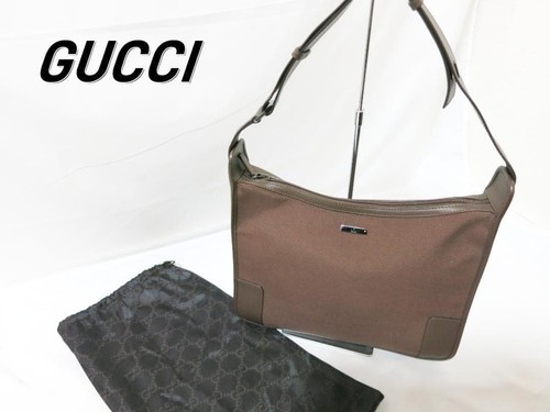 Gucci brown canvas shoulder - gucci,