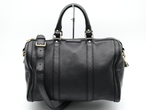 Gucci boston bag black leather - gucci,