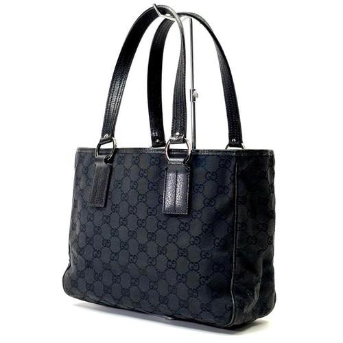 Gucci canvas tote bag black - gg,