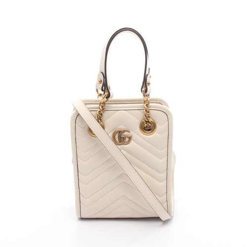 Gucci handbag white leather - white,
