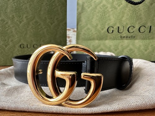 Gucci black leather - black, double