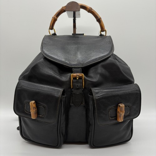 Gucci bamboo backpack leather - bamboo,