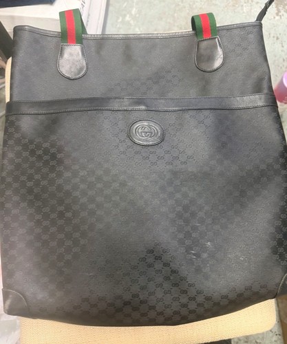 Gucci black monogram tote - gucci,