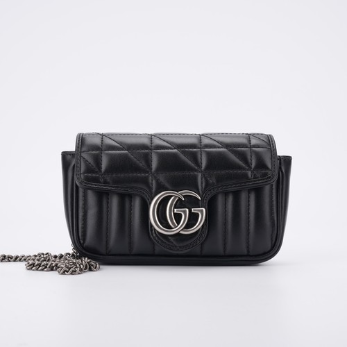Gucci marmont black quilted - gg,