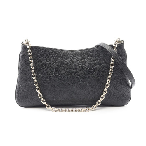 Gucci handbag black - gg, leather