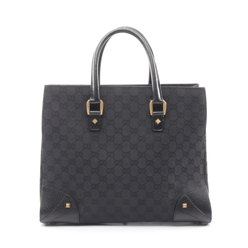 Gucci handbag black leather - gucci, gg