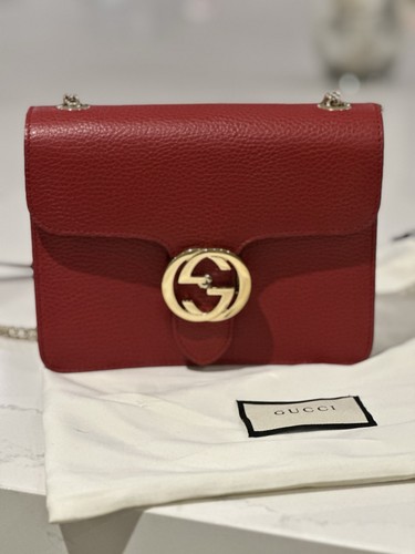 Gucci bag red color leather - bag,