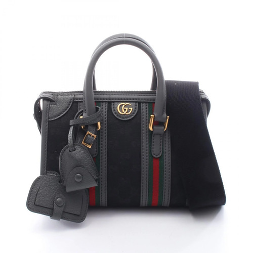 Gucci handbag black leather - gucci,