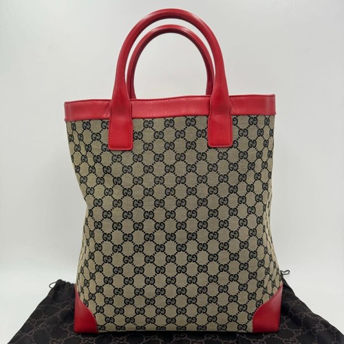 Gucci canvas tote bag red - gucci, gg