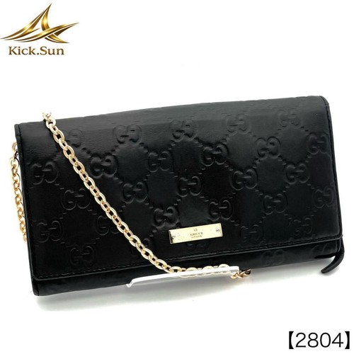 Gucci embossed chain wallet - embossed,